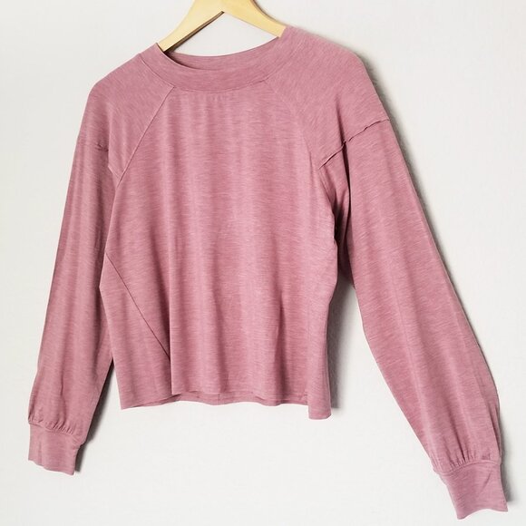 NEW Thrive Societe Long Sleeve Modal Jersey Pullover Top Rose Pink Size S $72 - Picture 1 of 14
